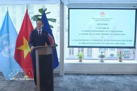 Ambassador Do Hung Viet, Permanent Representative of Vietnam to the UN, speaks at the Permanent Mission's formal reception to mark International Francophonie Day and French Language Day at the UN in New York on March 24, 2026. (Photo: VNA)