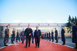 At a send-off ceremony for Pham Minh Chinh at Vnukovo-2 Airport in Moscow (VNA photo)