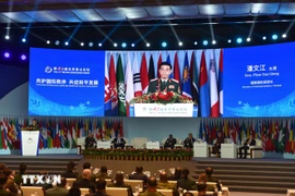 Vietnamese Minister of National Defence General Phan Van Giang speaks at the 12th Beijing Xiangshan Forum on Spetember 18. (Photo: VNA)