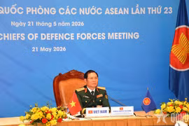 General Nguyen Tan Cuong attends the 23rd ASEAN Chiefs of Defence Forces Meeting (ACDFM-23) on May 21. (Photo: qdnd.vn)