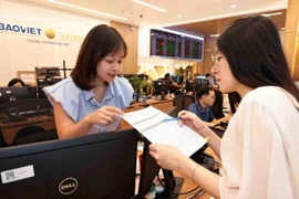 An investor performs a transaction at a Bao Viet Securities trading floor. (Photo: VNA)