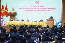 Overview of the January 8 conference reviewing the Government and localities’ 2025 performance and launching 2026 tasks (Photo: VNA)
