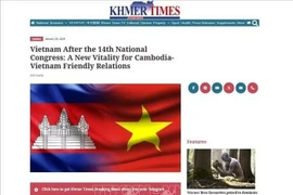 A screenshot of the article published in the Khmer Times (Photo: VNA)