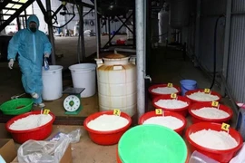 At the synthetic drug production facility in Khanh Hoa. (Photo provided by the police)