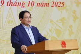 Prime Minister Pham Minh Chinh on October 9 chairs a nationwide teleconference to launch the National Target Programme on Drug Prevention and Control to 2030. (Photo: VNA)