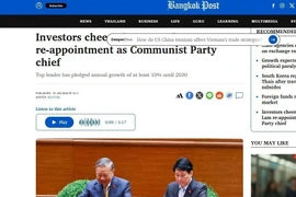 The Bangkok Post reports on the 14th National Congress of the Communist Party of Vietnam, which takes place from January 19-23. (Screenshot photo)