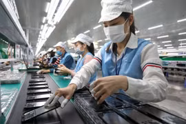 An electronic component production line at a factory of Suntech Vietnam JSC in Bac Giang province. (Photo: VNA)