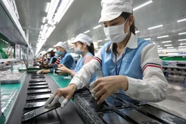 An electronic component production line at a factory of Suntech Vietnam JSC in Bac Giang province. (Photo: VNA)