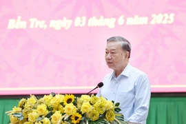 Party General Secretary To Lam addresses the working session in Ben Tre province on June 3. (Photo: VNA)