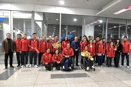 Vietnamese para sports athletes are welcomed back home on late January 27. (Photo: Sports Authority of Vietnam)