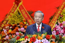 Party General Secretary To Lam addresses the first Congress of the Government Party Organisation in Hanoi on October 13. (Photo: VNA)
