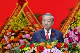 Party General Secretary To Lam addresses the first Congress of the Government Party Organisation in Hanoi on October 13. (Photo: VNA)