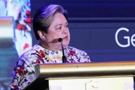 Philippine Foreign Affairs Secretary Ma. Theresa Lazaro delivers her remarks at the FPI forum in Taguig City on March 19, 2026. (Photo courtesy of Sec. Lazaro/X)