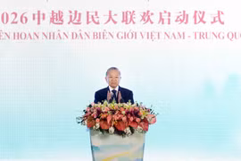 General Secretary of the Communist Party of Vietnam Central Committee and State President To Lam speaks at the launch ceremony of the Vietnam–China Border People’s Festival 2026 on April 17 in Nanning city of Guangxi as part of his state visit to China. (Photo: VNA)