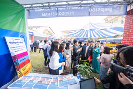 Delegates and students visit the booths. (Photo courtesy of the Centre for Education and Development)