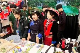 The VEX V5 Robotics Team booth from Cao Bang Specialised High School made a strong impression at the VEX 2025 World Robotics Championship. (Photo: giaoducthoidai.vn)