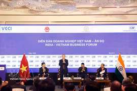 General Secretary of the Communist Party of Vietnam Central Committee and State President To Lam (standing) attends the India – Vietnam Business Forum in Mumbai, Maharashtra, on May 7, 2026. (Photo: VNA)