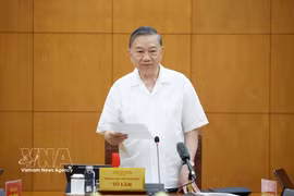 Party General Secretary and State President To Lam addresses the meeting (Photo: VNA)