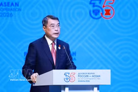 Prime Minister Le Minh Hung addresses the opening session of the ASEAN-Russia Business Forum in Kazan, Russia on June 17. (Photo: VNA)