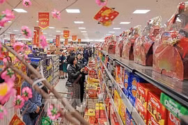 People shopping at a supermarket (Photo: VNA)
