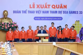 PM Pham Minh Chinh speaks at the send-off ceremony on November 28. (Photo: VNA)