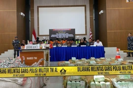Methamphetamine and cocaine are displayed at a press conference at an Indonesian Navy base, after it seized a ship carrying nearly 2 tonnes of drugs. (Photo: Reuters)