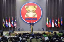 Party General Secretary To Lam delivers a speech at the ceremony commemorating the 30th anniversary of Vietnam's accession to ASEAN in Jakarta, Indonesia, in March 2025. (Photo: VNA)