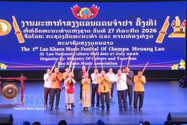 A khaen performance at the opening ceremony of the festival on July 27 (Photo: VNA)