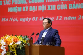Prime Minister Pham Minh Chinh addresses the conference of the Government Party Committee on December 1. (Photo: VNA)