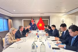 At the working session between Minister of Industry and Trade Le Manh Hung and New Zealand Minister for Trade and Investment Todd McClay in Auckland on August 13, 2026. (Photo: Vietnam Ministry of Industry and Trade)