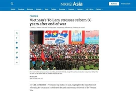 The article about Vietnam's 50th anniversary of the liberation of the South and national reunification (April 30, 1975 - 2025) held in Ho Chi Minh City. (Photo: screenshot)