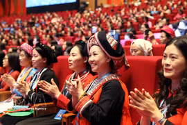 Delegates at the 14th National Congress of the Vietnam Women's Union (VWU) for the 2026–2031 term (Photo: VNA)