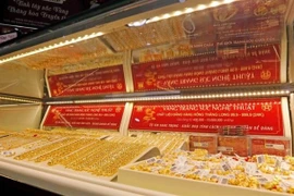 Gold for sales at a shop in Hanoi. (Photo: VNA)