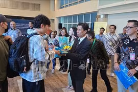 Tourists land in Indonesia following the flight (Photo: VNA)
