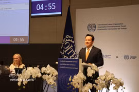 Ambassador Mai Phan Dung, Permanent Representative of Vietnam to the United Nations Office in Geneva, addresses the plenary discussion of the 114th session of the International Labour Conference (ILC114) of the International Labour Organisation (ILO) on June 8. (Photo: VNA)
