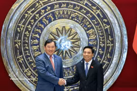 Vice Chairman of the National Assembly Nguyen Doan Anh (R) receives Suos Yara, Chairman of the Commission on Foreign Affairs, International Cooperation, and Information of the Cambodian National Assembly in Hanoi on June 10. (Photo: VNA)