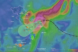Storm Fengshen's moving direction as of 4am on October 21 (Photo published by VNA)