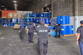 A warehouse run by a Thai drug production ring in Bangkok is raided in a joint operation conducted between the National Intelligence Service and Thai authorities on June 10. (Photo: Courtesy of National Intelligence Service)