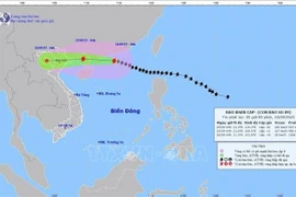 Path of Typhoon No. 9 as of 4 am on September 24. (Photo published by VNA)