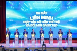 The launch of the IP and innovation cooperation alliance at the dialogue in Hanoi on September 26 (Photo: VNA)