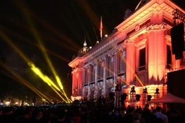 A light performance in front of Hanoi Opera House (Photo: VNA)