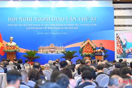 Deputy Minister of Industry and Trade Nguyen Sinh Nhat Tan presenting a report on economic diplomacy at the 33rd Diplomatic Conference in Hanoi on August 1, 2026. (Photo: moit.gov.vn)