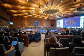 A view of the 221st session of the UNESCO Executive Board on April 10 in Paris, France. (Photo: VNA)