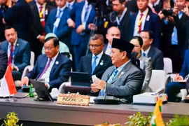 President Prabowo Subianto at the plenary session of the 46th ASEAN Summit in Kuala Lumpur, Malaysia, on May 26. (Photo: ANTARA/HO-Press Bureau of the Presidential Secretariat)