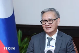 Lao Minister of Foreign Affairs Thongsavanh Phomvihane in the interview. (Photo: VNA)