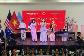 The youth band of Vietnam’s representative office in New York in a performance at the Tet gathering. (Photo: VNA)