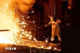 Production at Hoa Phat Dung Quat steel factory in Quang Ngai province. (Photo: VNA)