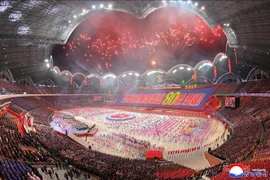 A ceremony marks the 80th founding anniversary of the Workers' Party of Korea in Pyongyang on October 9. (Photo: Yonhap/VNA)