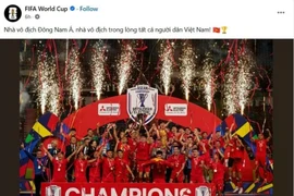 The image of the Vietnam’s national team is posted on FIFA's official social media page. (Photo: VNA)