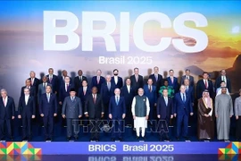 Prime Minister Pham Minh Chinh and heads of delegations attending the 2025 BRICS Summit pose for a group photo (Photo: VNA)